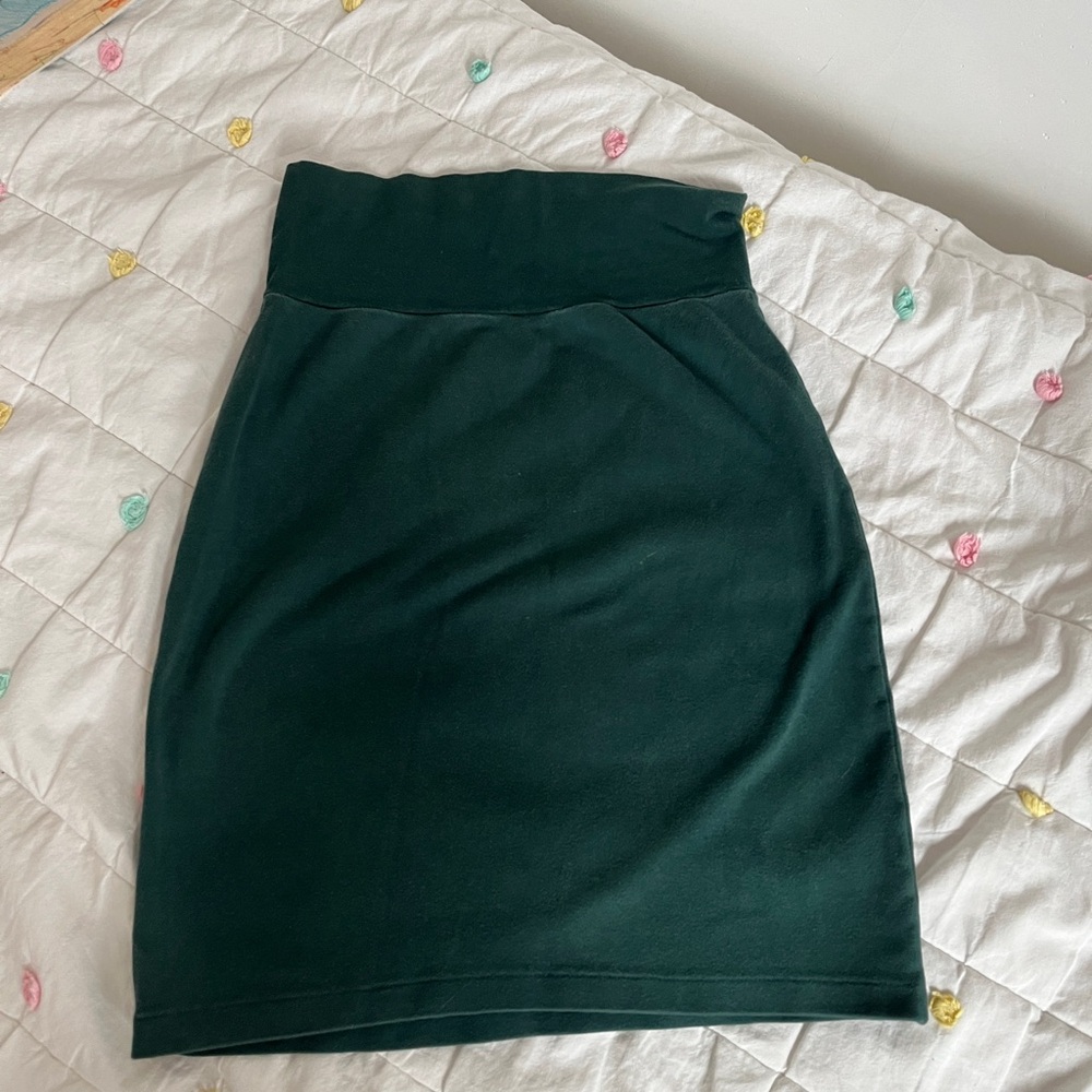 American Apparel Deep Green High-Waist Pencil Skirt